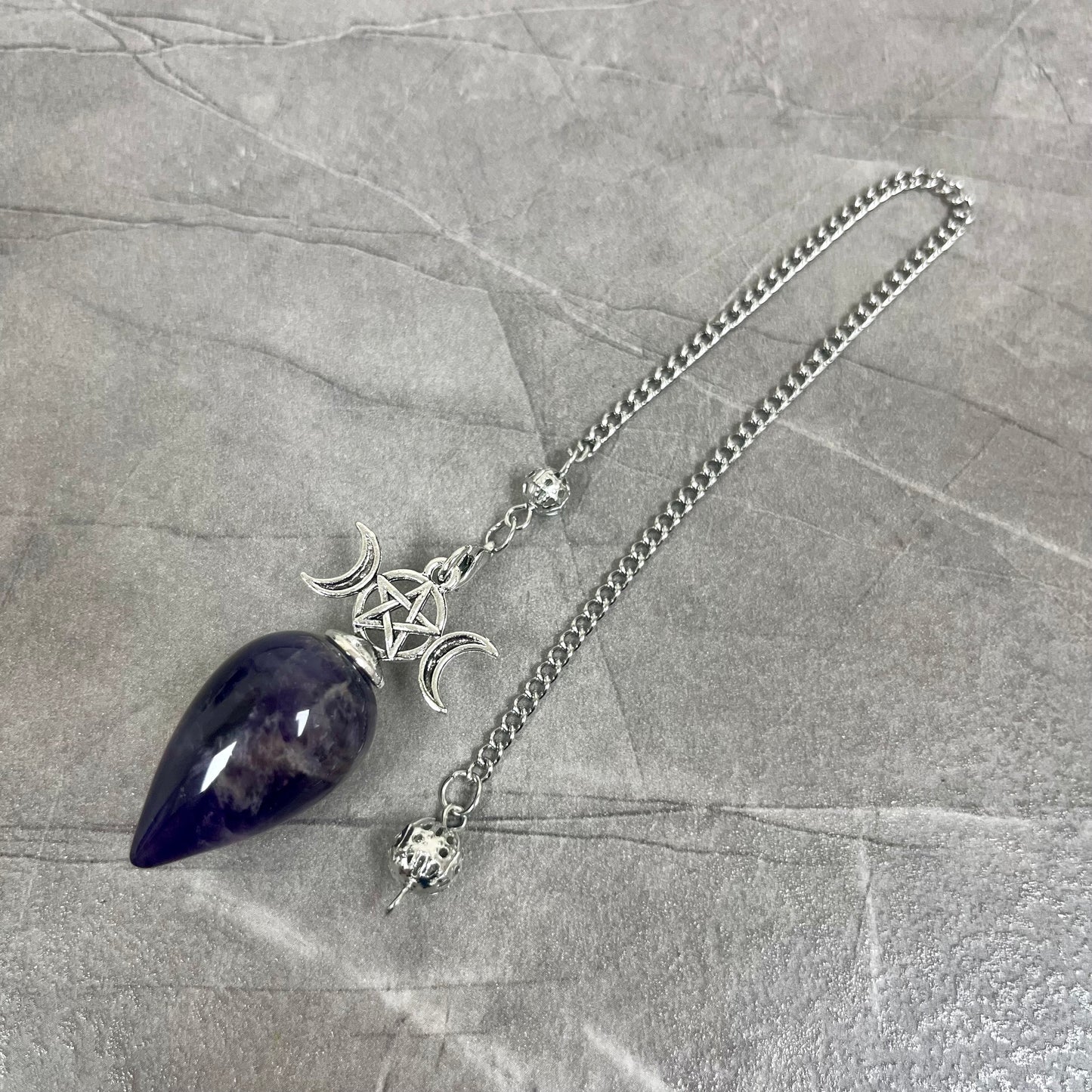 紫水晶 三相月亮 水滴形靈擺