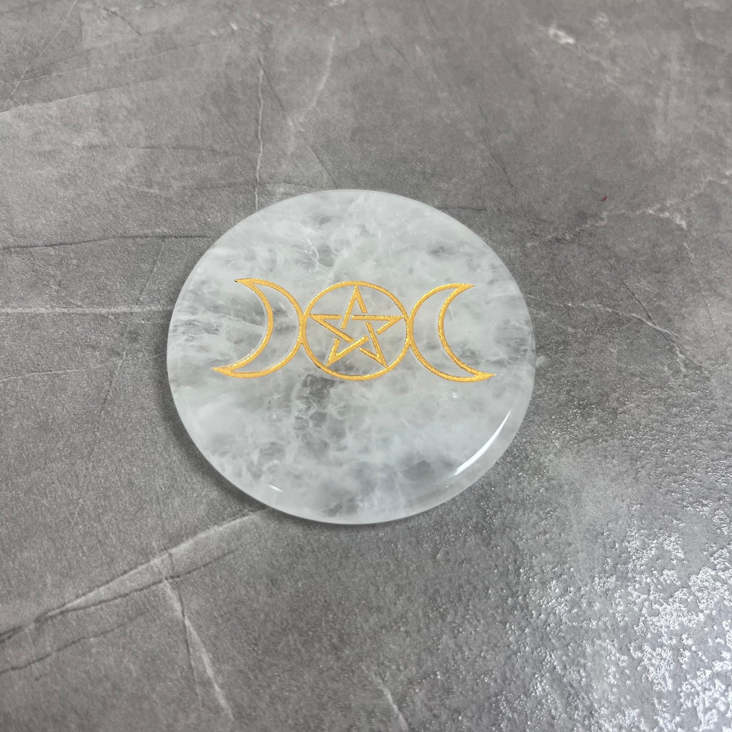 白水晶 三月相 雕刻件
