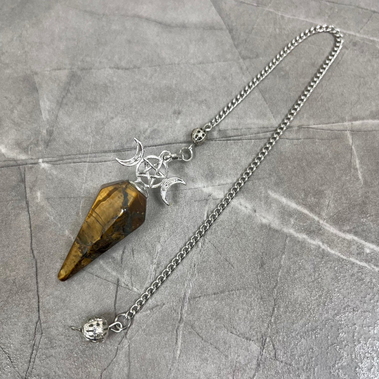 黃虎眼 三相月亮 六邊切割形靈擺