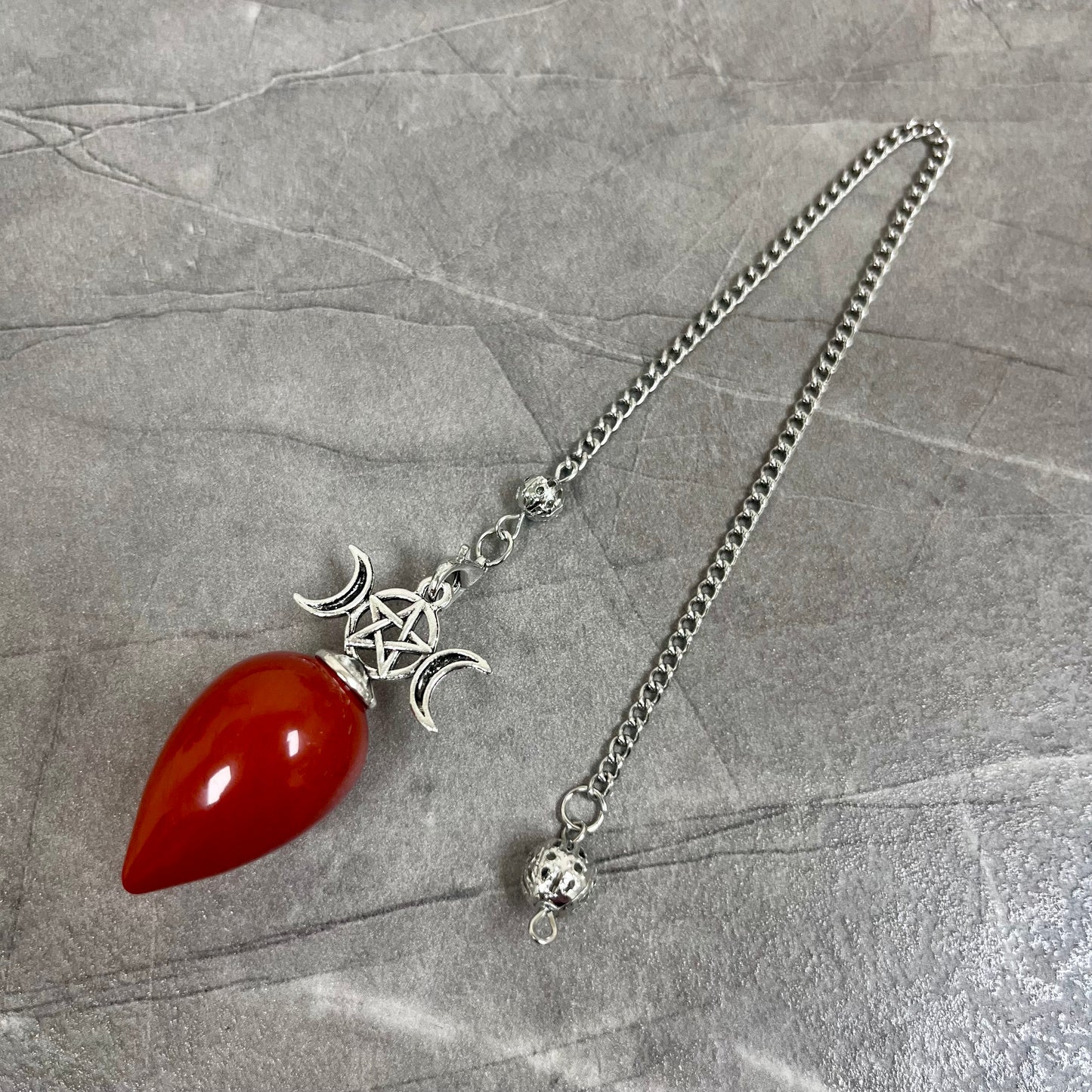 紅碧玉 三相月亮 水滴形靈擺