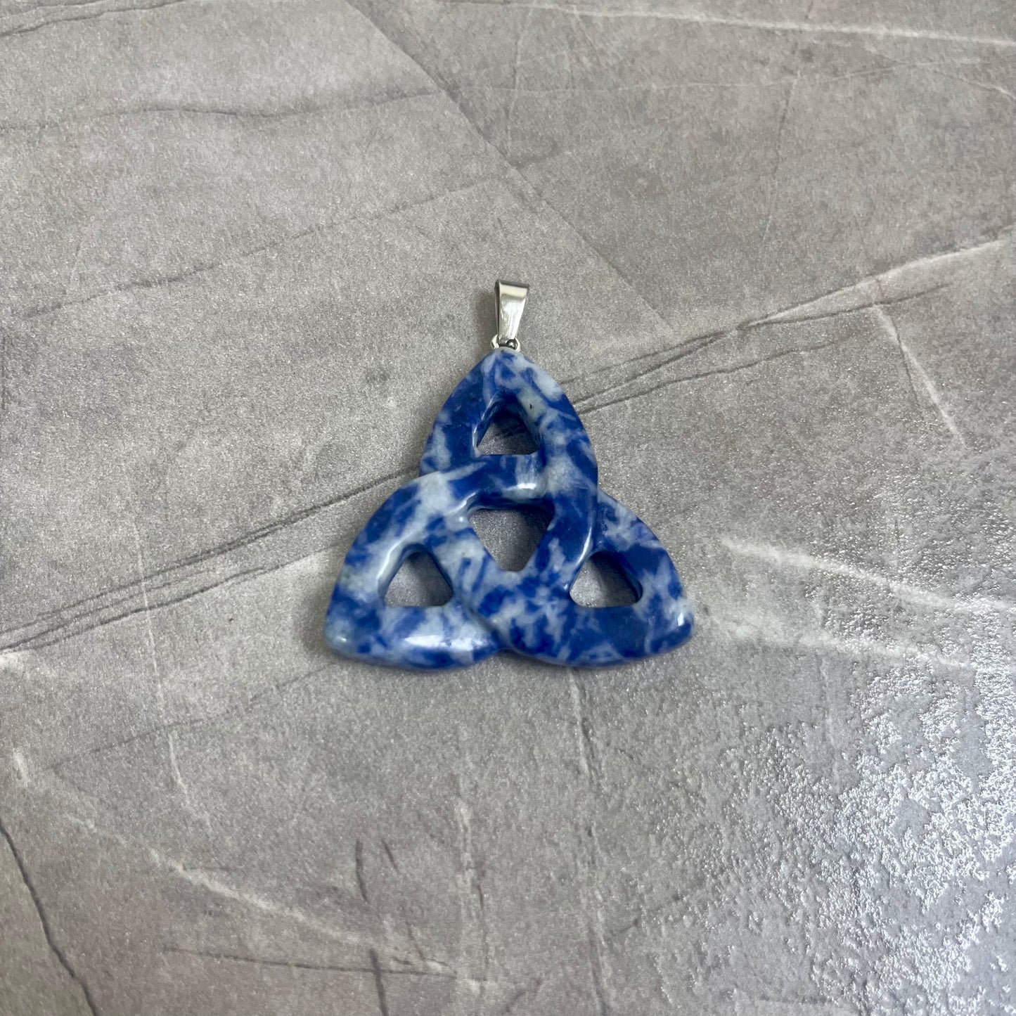 藍紋石 凱爾特三環結雕刻吊墜