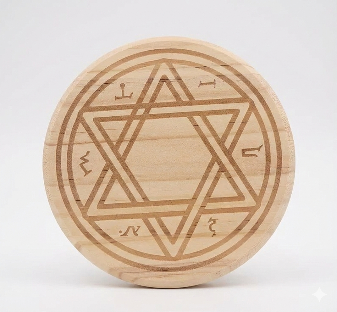 Seal of Solomon Hexagram Altar Tile 所羅門封印六芒星木質祭壇墊