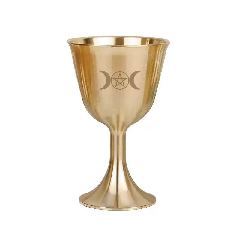 Gold Triple Moon Goddess Altar Chalice 金色三相女神祭壇聖杯