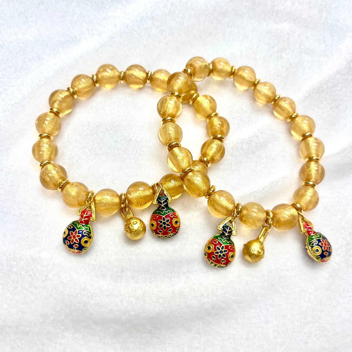 金箔琉璃手鍊(配吞金獸配件)