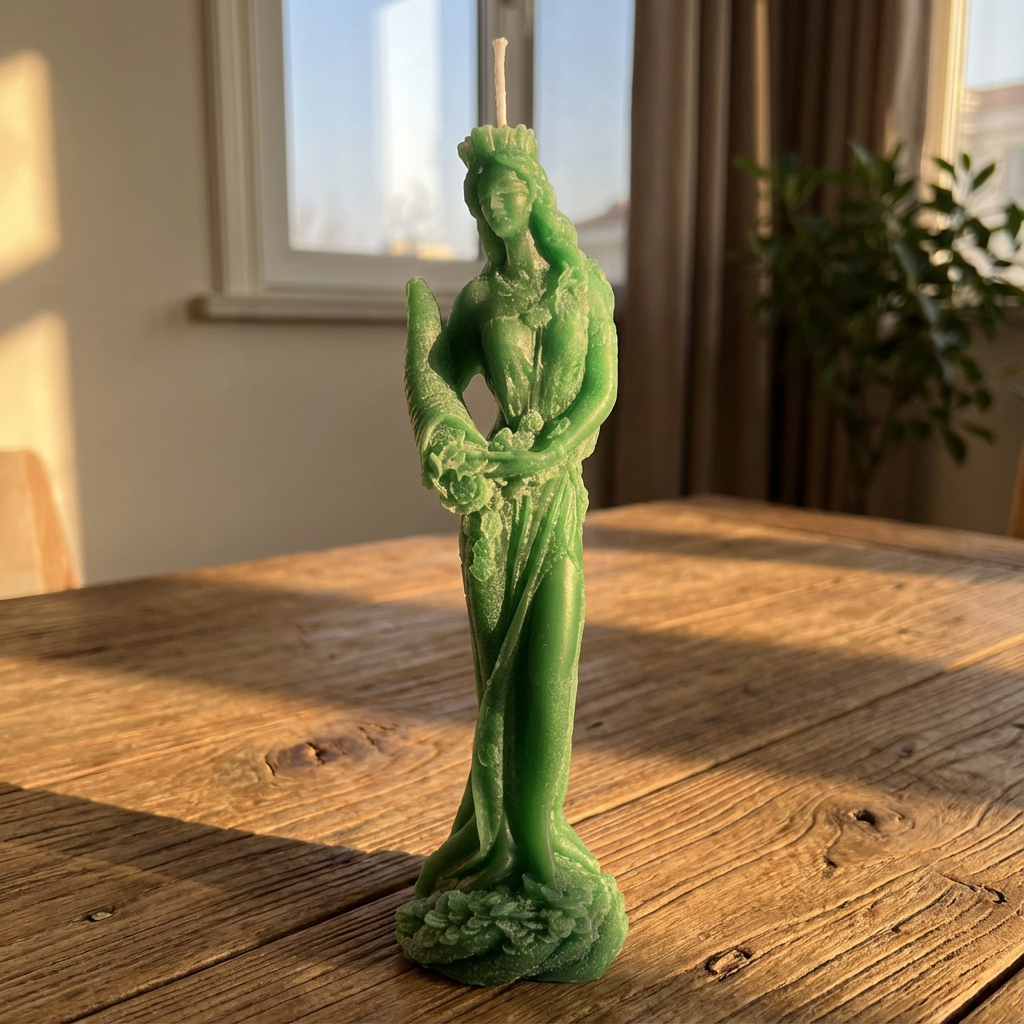 【翠綠·生機女神】福爾圖娜豐盛蠟燭 Lady Fortuna Figure Candle: The Emerald Goddess of Growth