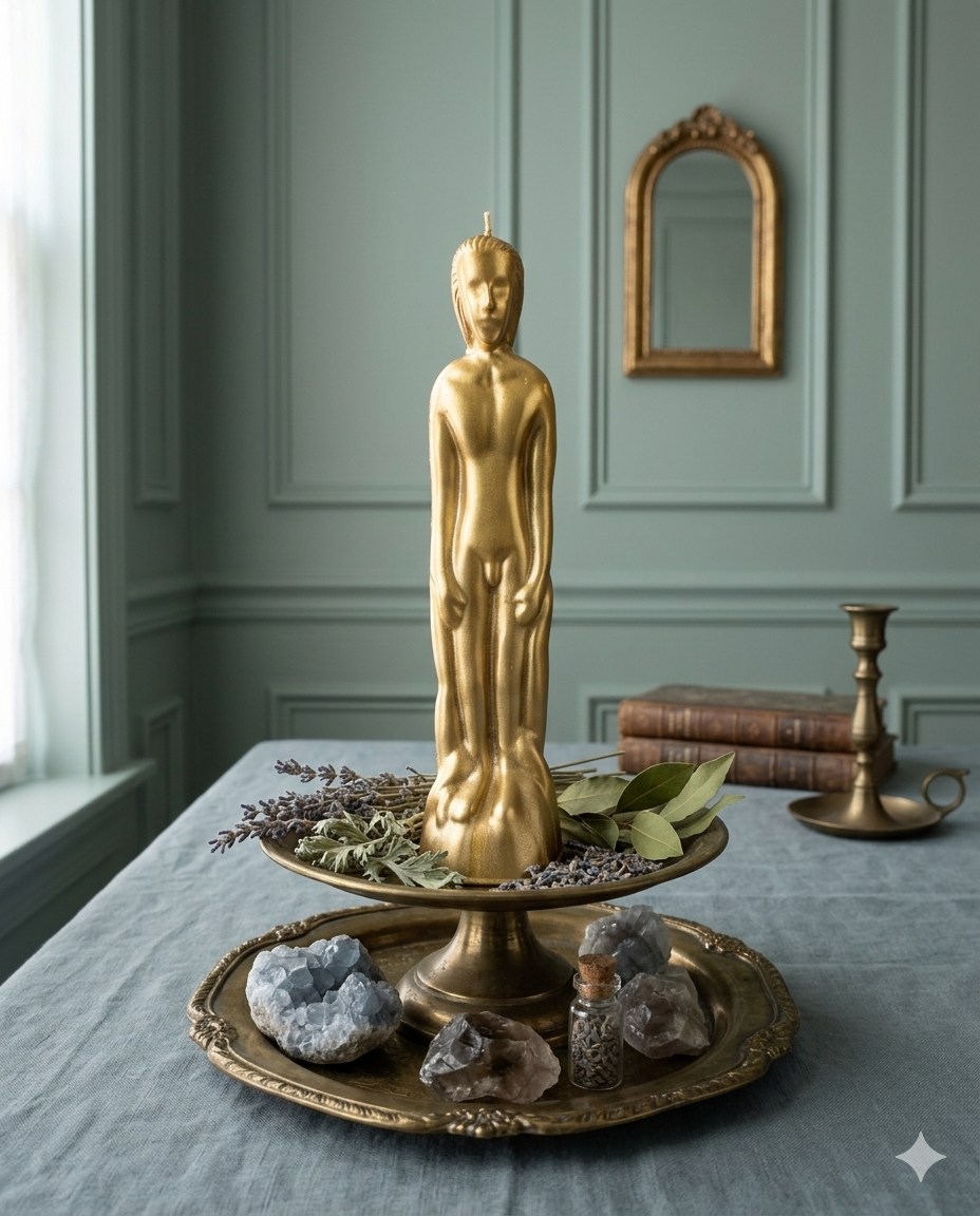 Male Figure Candle(Gold) 男性金色雄獅領袖與權威顯化魔法蠟燭