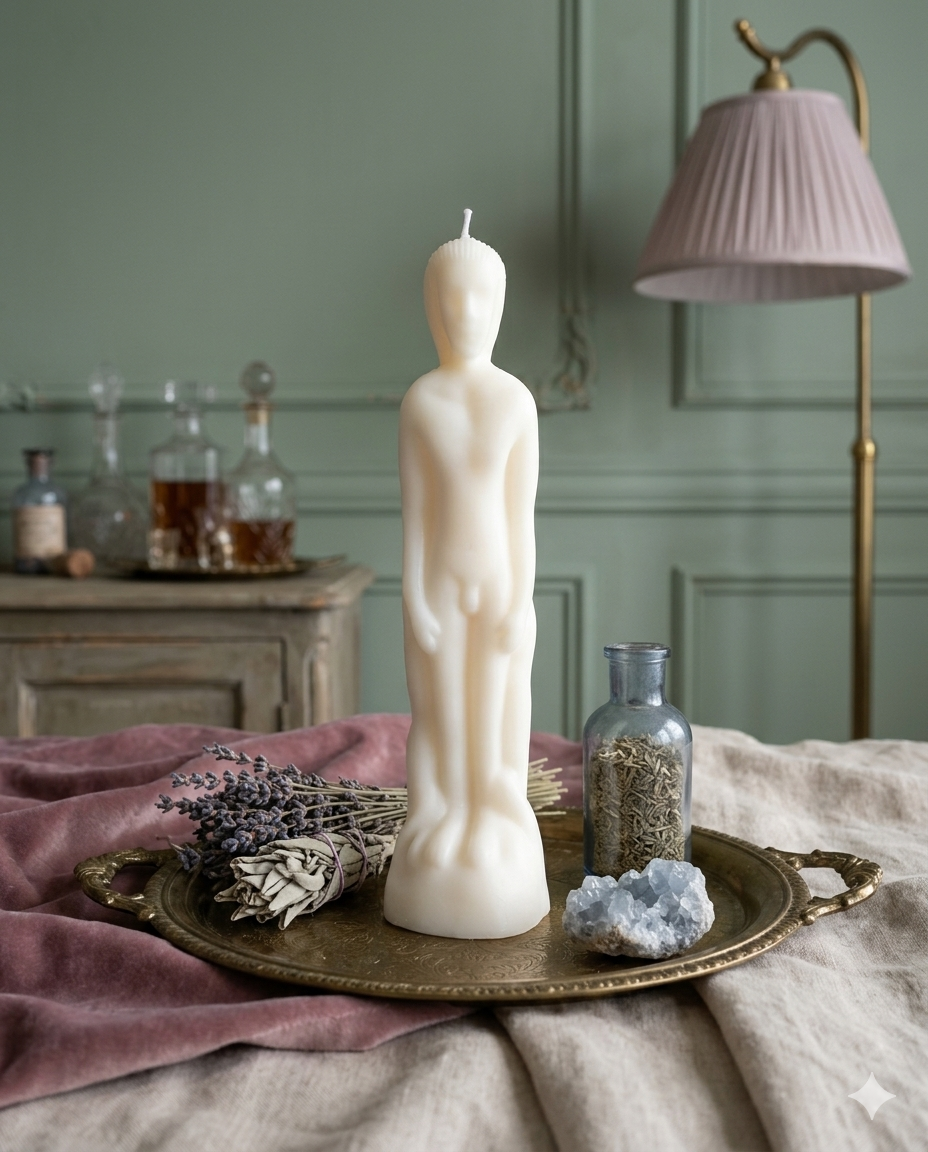 Male Figure Candle(White) 白色男性原型淨化與靈性真理魔法蠟燭