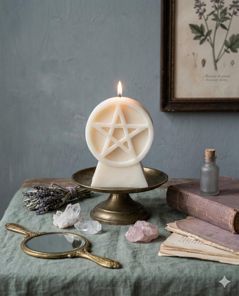 Pentacle Candle(White) 白光五芒星全效守護魔法蠟燭