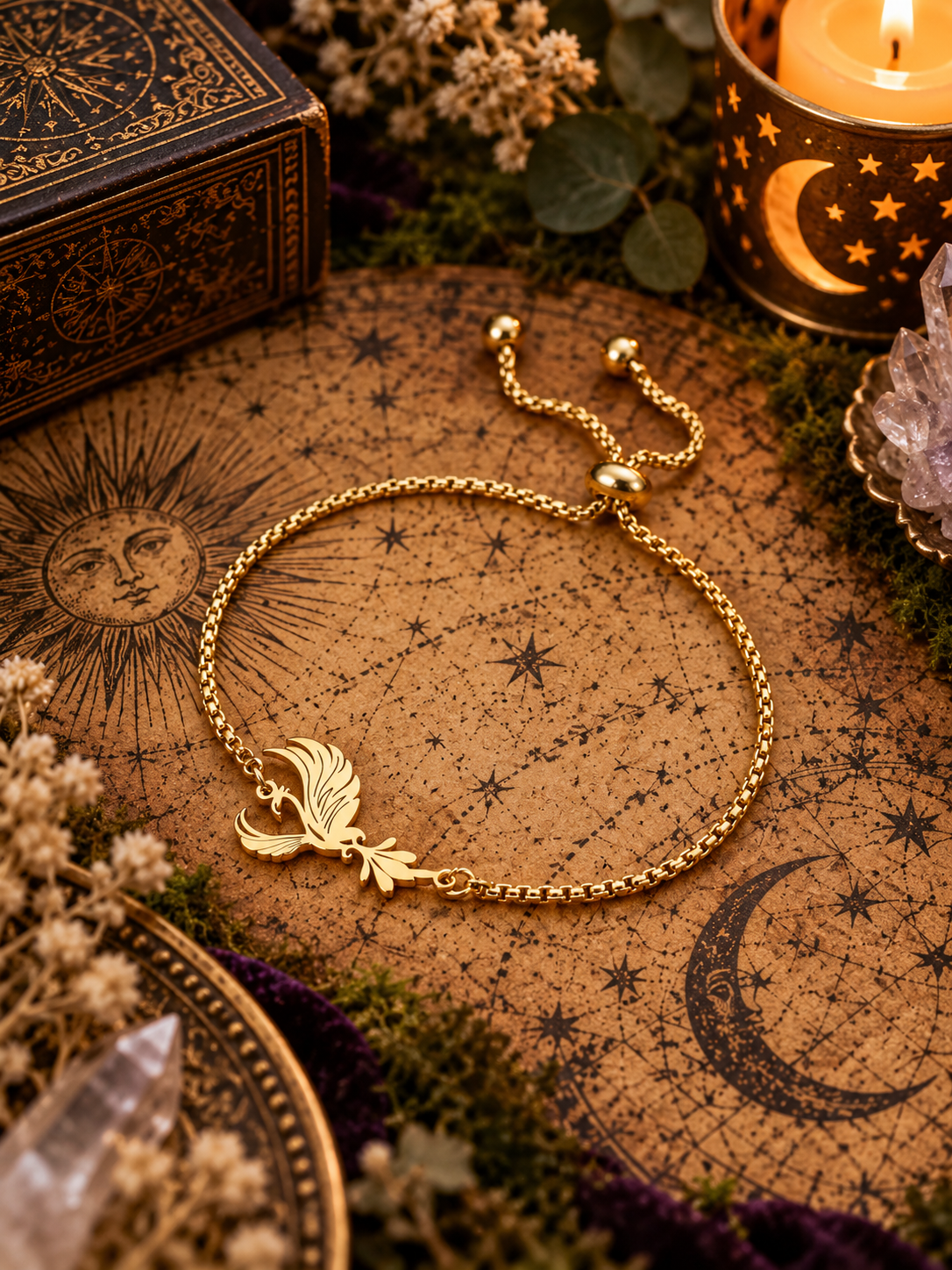 Golden Phoenix Rebirth Stainless Steel Bracelet 金色不死鳥重生不鏽鋼手鏈