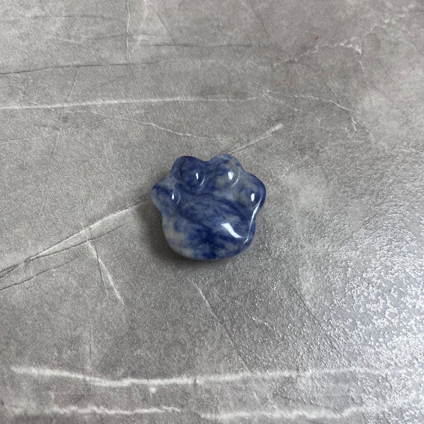 藍紋石 貓肉球雕刻件