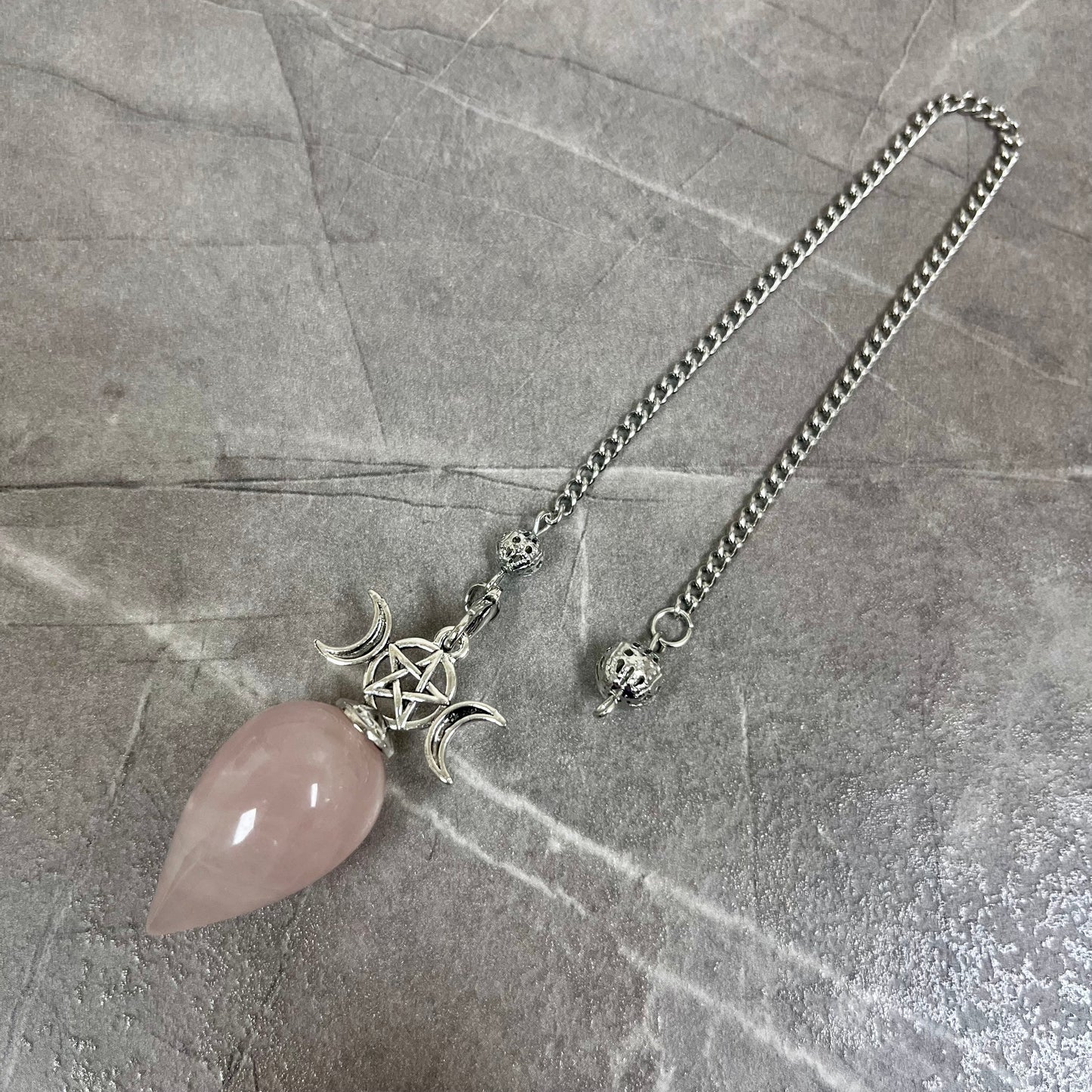 粉晶 三相月亮 水滴形靈擺