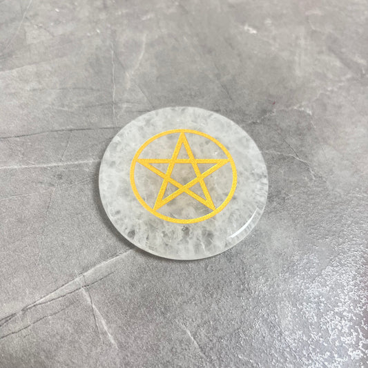 白水晶 五角星 雕刻件
