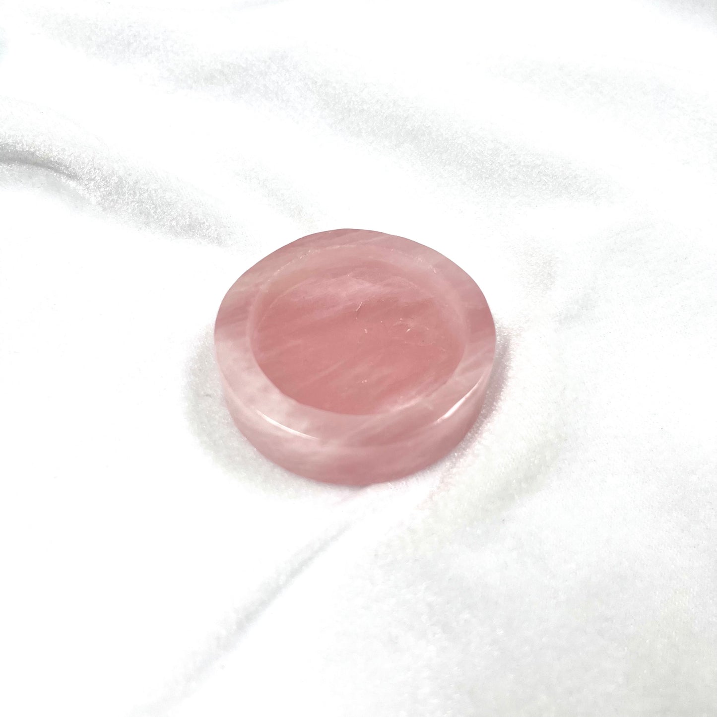 粉晶 茶燭蠟燭台 雕刻件