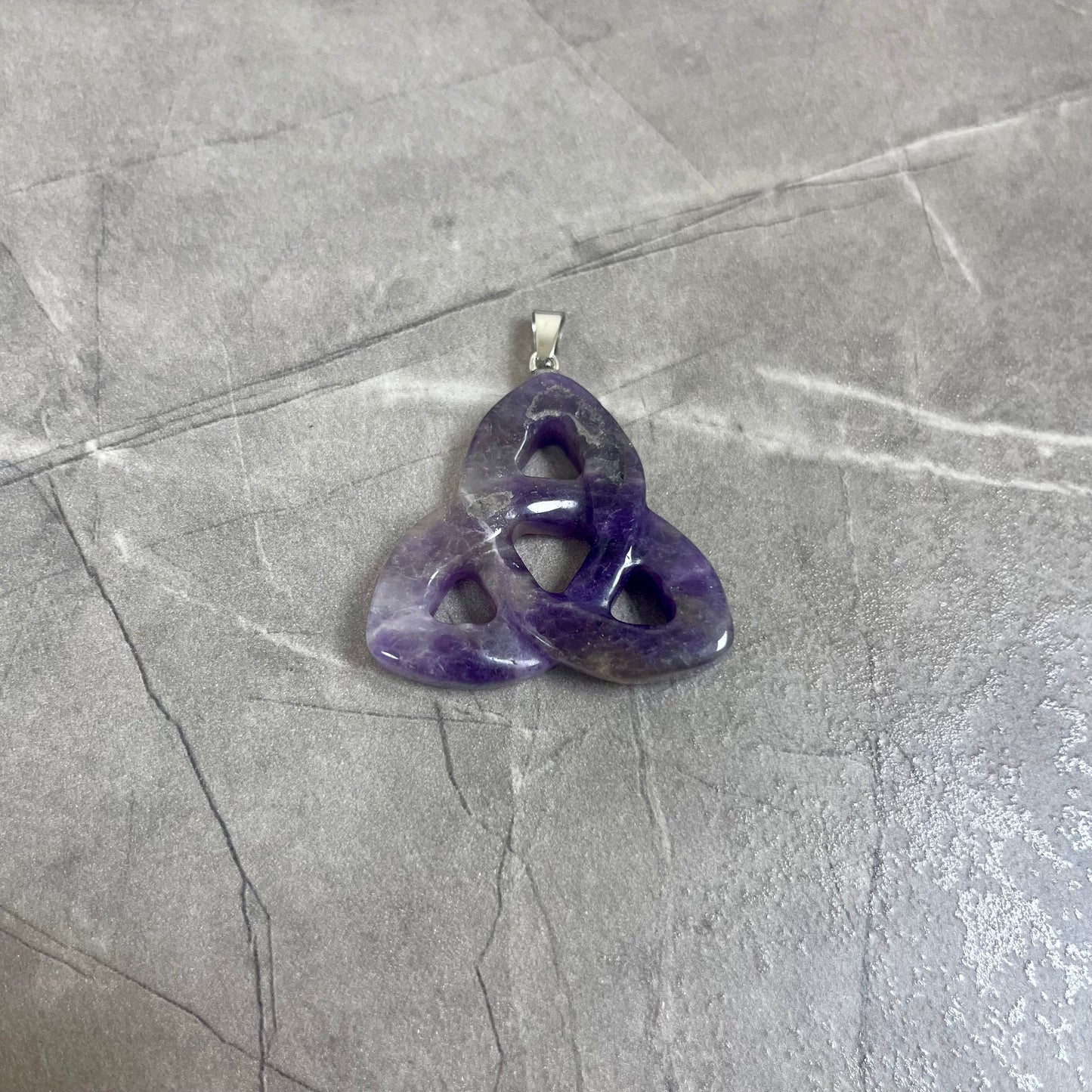 紫水晶 凱爾特三環結雕刻吊墜