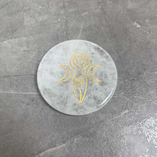白水晶 三月相女神原形 雕刻件