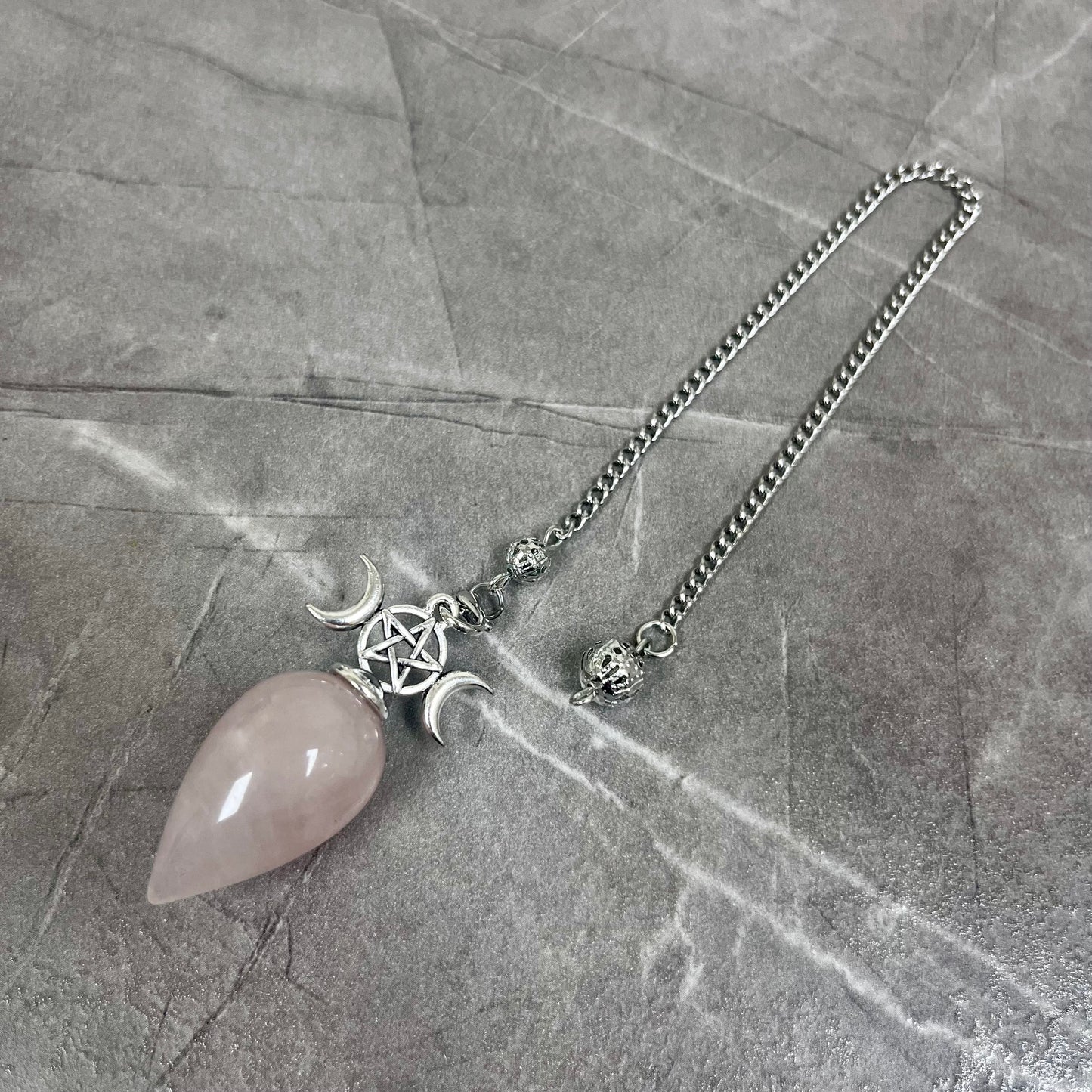 粉晶 三相月亮 水滴形靈擺