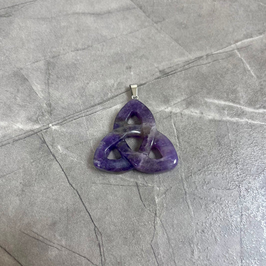 紫水晶 凱爾特三環結雕刻吊墜