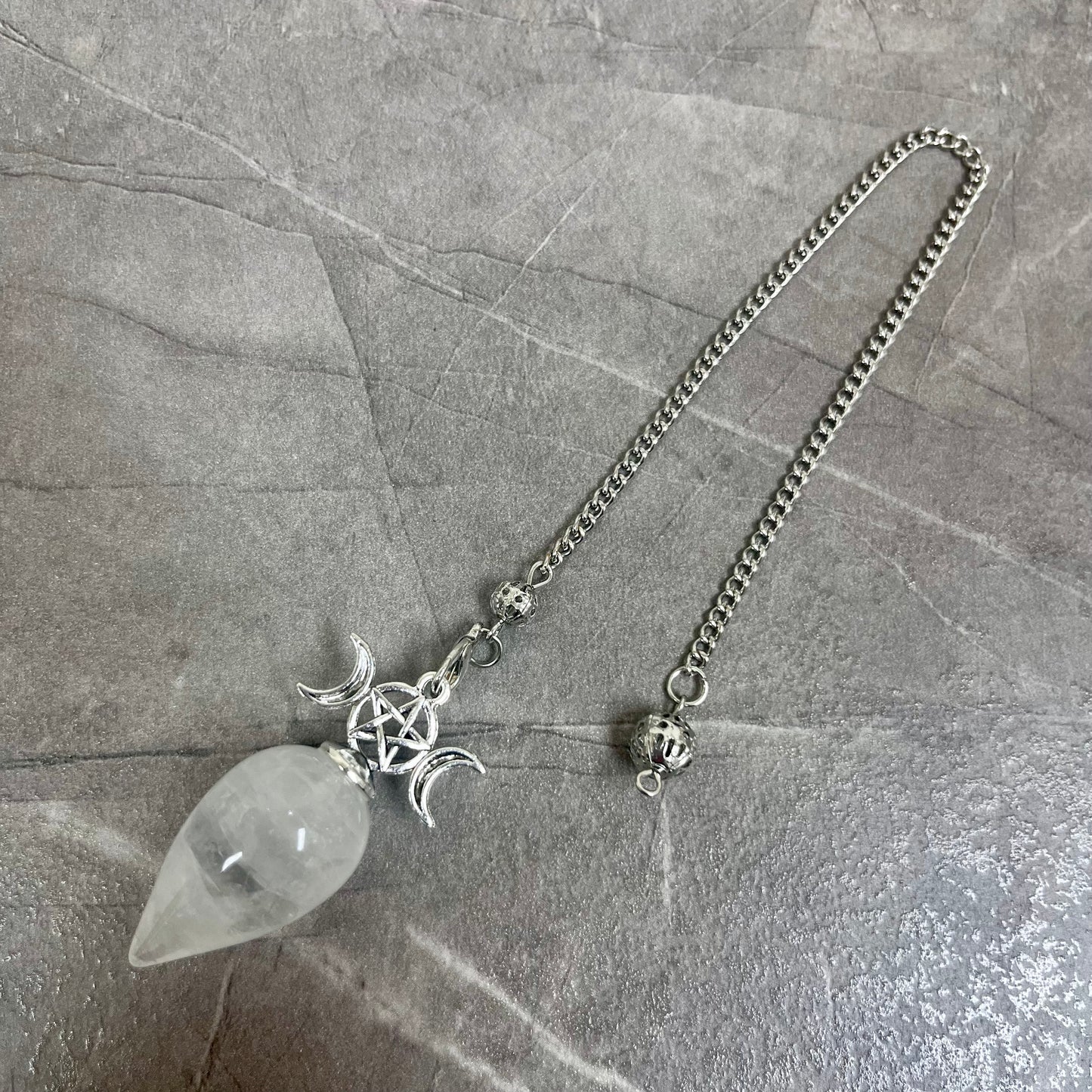 白水晶 三相月亮 水滴形靈擺