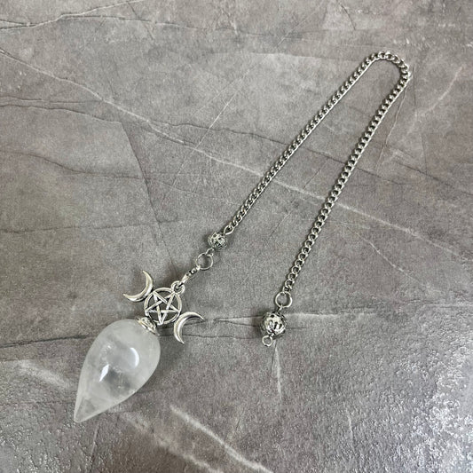 白水晶 三相月亮 水滴形靈擺