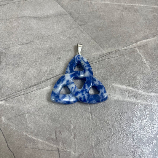 藍紋石 凱爾特三環結雕刻吊墜