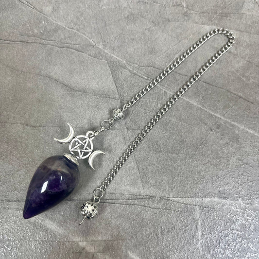 紫水晶 三相月亮 水滴形靈擺