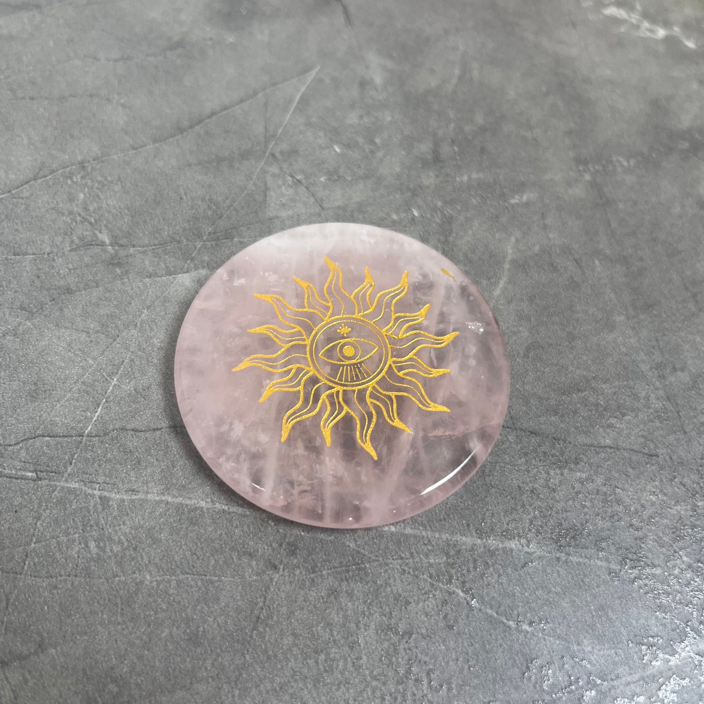 粉晶 太陽 雕刻件