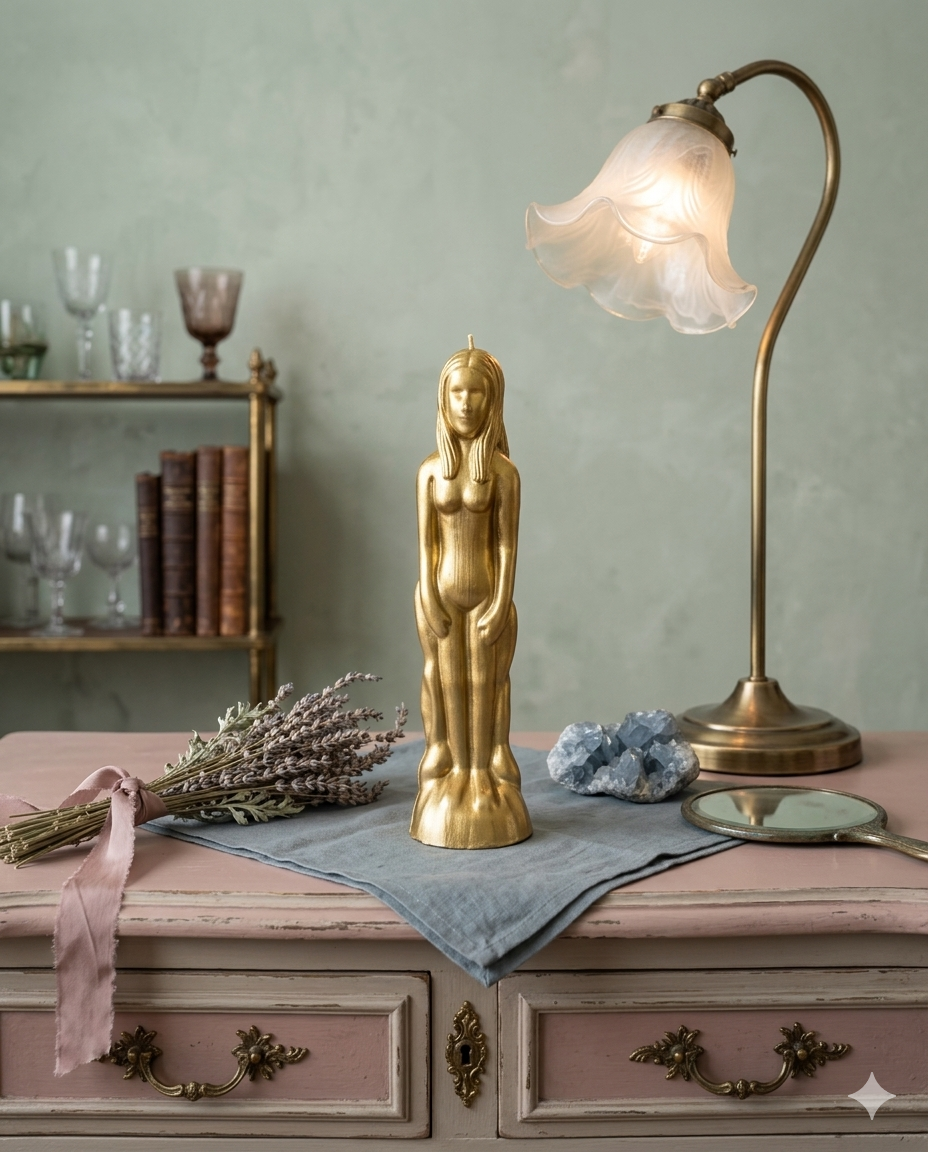 Female Figure Candle(Gold) 女性金色個人力量與榮耀顯化魔法蠟燭