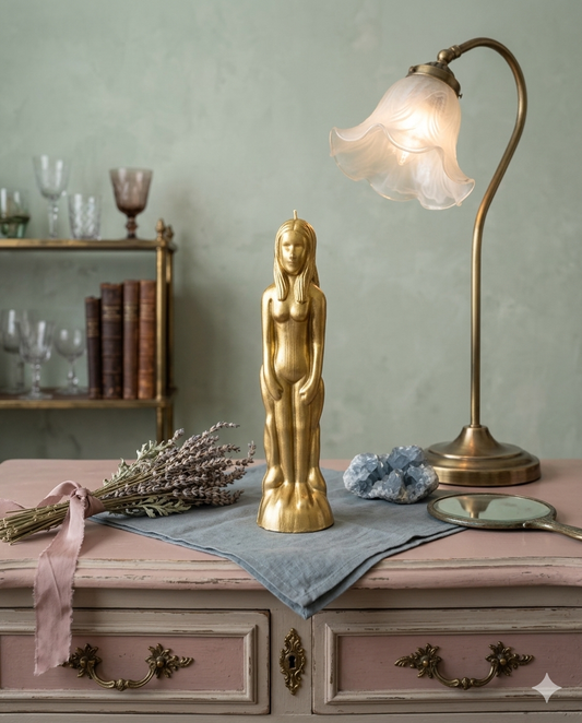 Female Figure Candle(Gold) 女性金色個人力量與榮耀顯化魔法蠟燭