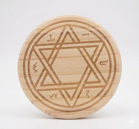 Seal of Solomon Hexagram Altar Tile 所羅門封印六芒星木質祭壇墊