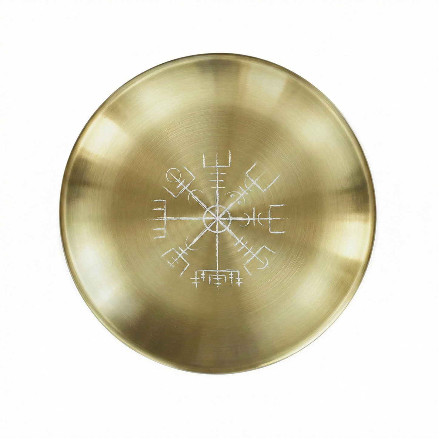Golden Vegvísir Nordic Compass Dish 黃金維京羅盤指引祭壇碟（小）