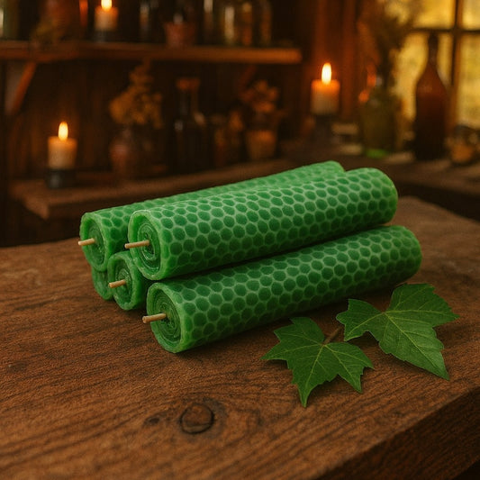 Ivy Leaf Beeswax rolled candle 常青藤葉手捲蜂蠟紙蠟燭