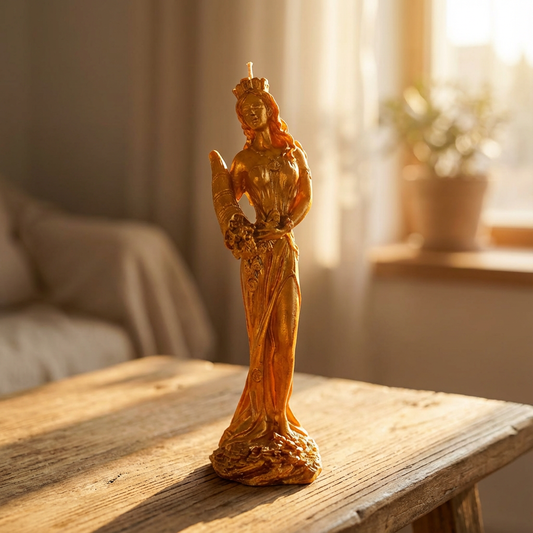 【金輝·幸運女神】福爾圖娜豐盛蠟燭 Lady Fortuna Figure Candle: The Golden Goddess of Wealth