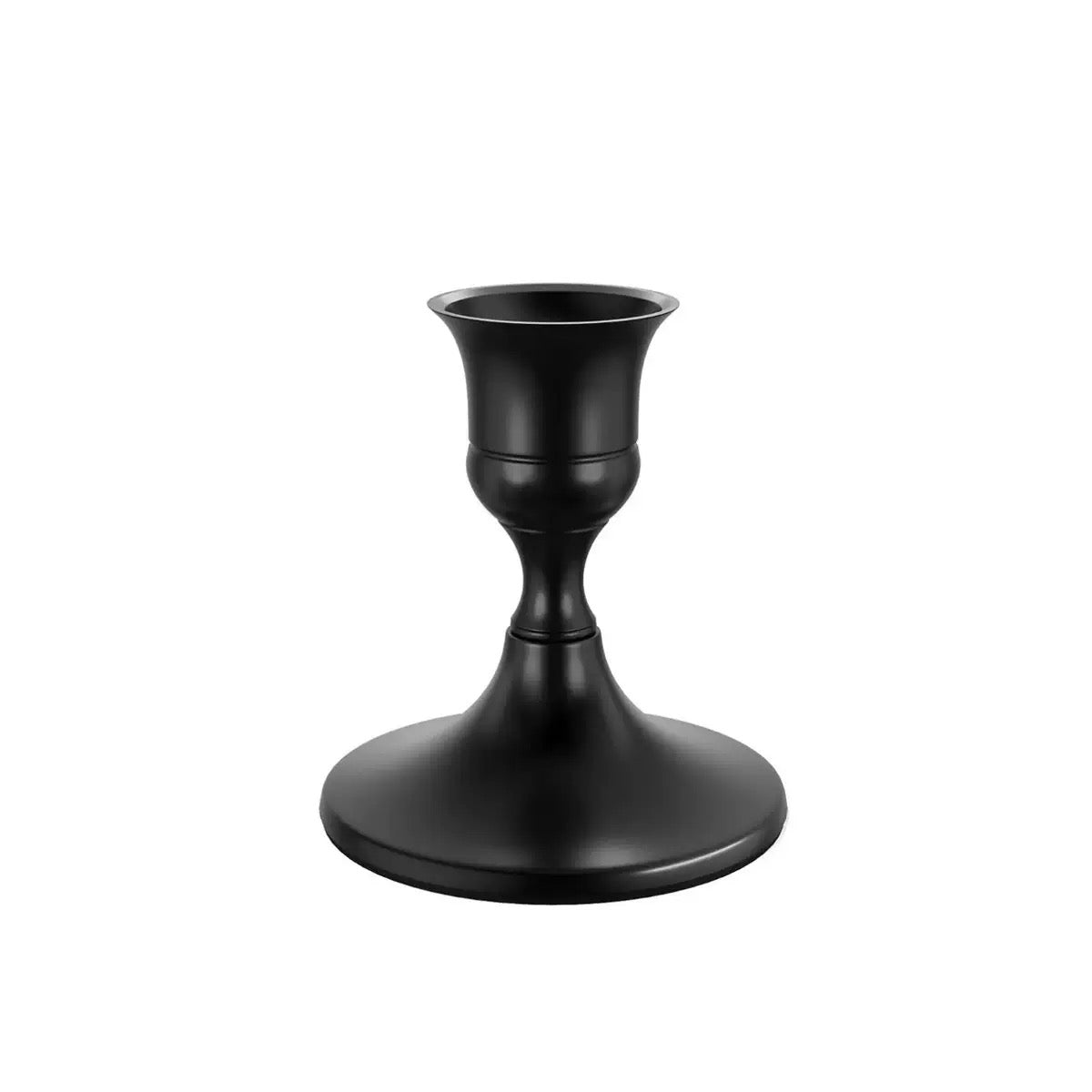 Matte Black Metal Taper Candle Holder 經典啞光黑鐵藝錐形燭台