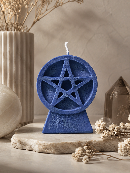 Blue Pentacle Calm & Communication Candle 藍色五芒星平靜與溝通蠟燭