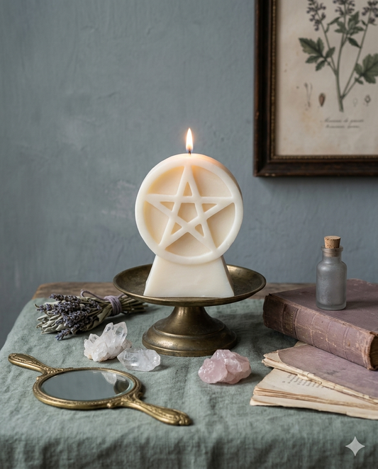 Pentacle Candle(White) 白光五芒星全效守護魔法蠟燭