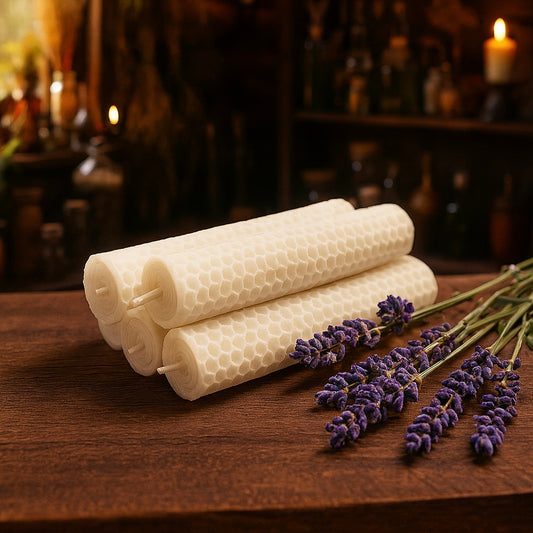 Purple Sage Flower Beeswax rolled candle   紫色鼠尾草花手捲蜂蠟紙蠟燭