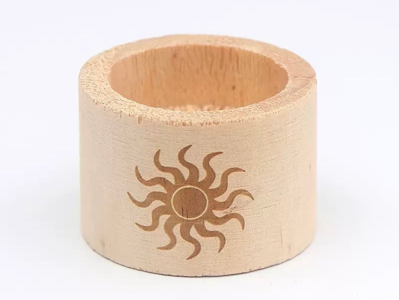 Radiant Sun Energy Wooden Tealight Holder 耀眼太陽能量・原木茶燭台