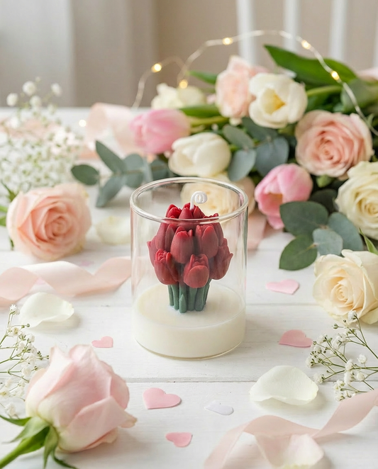 Blooming True Love Red Tulip Ritual Jar Candle 盛放真愛・紅鬱金香愛情魔法容器蠟燭