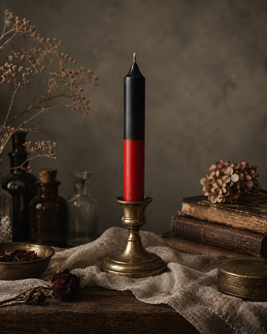 Reversible Taper Candle (Black–Red)｜負面影響反轉與運氣提升雙色魔法長蠟燭（黑紅）