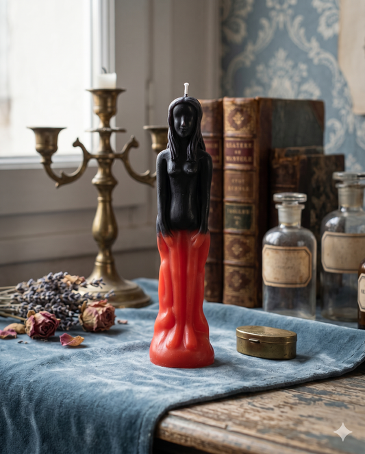 Reversible Taper Candle(Female) 紅黑雙效：女神破局與能量重塑魔法蠟燭