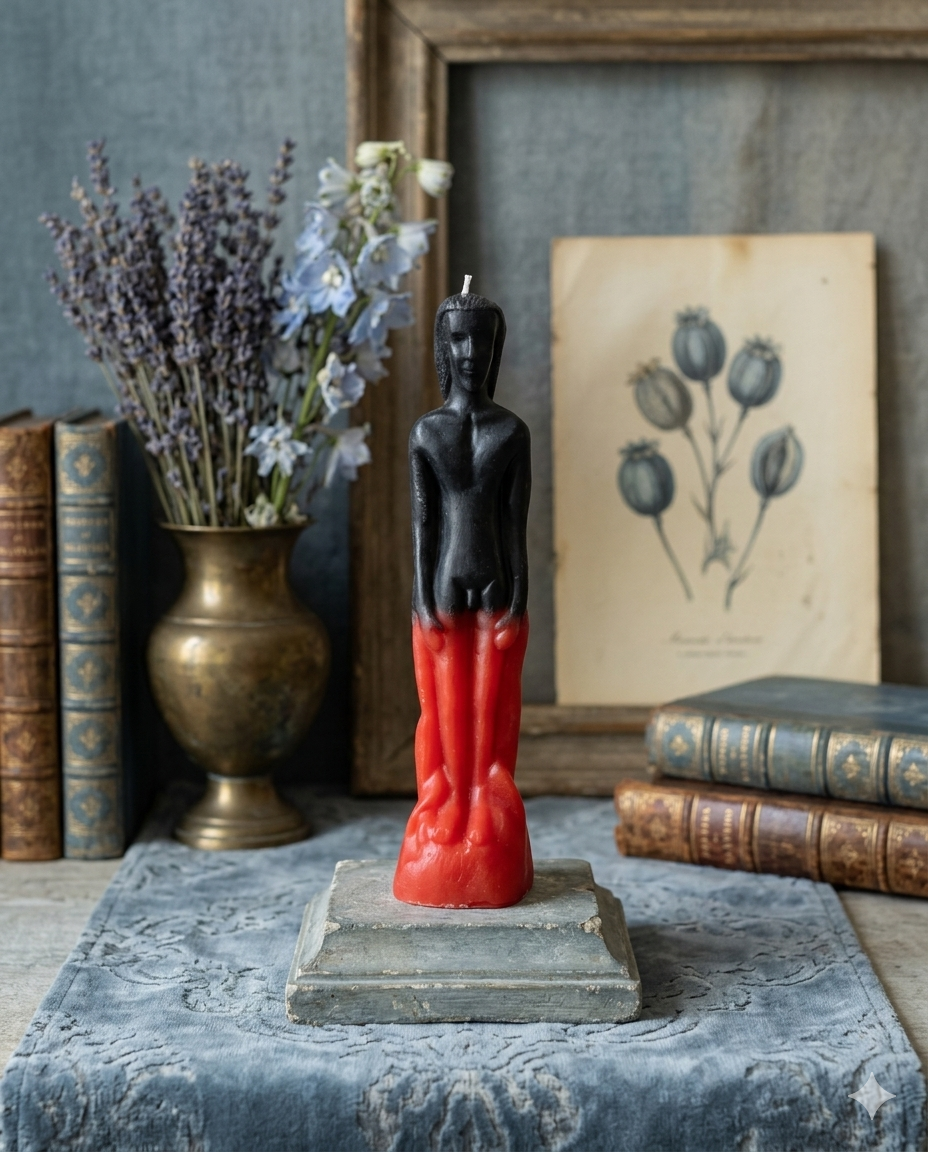 Reversible Taper Candle(Male) 紅黑雙效：戰神歸位與能量重塑魔法蠟燭