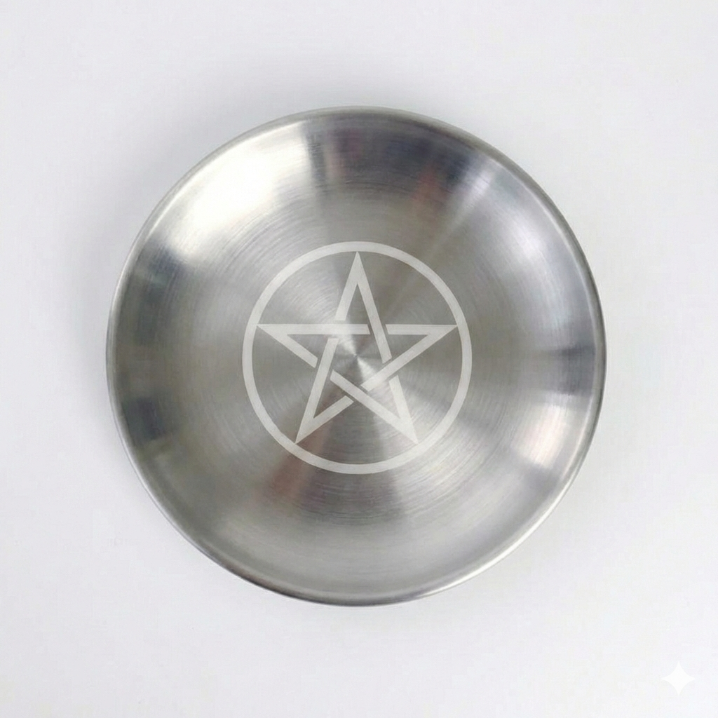 Silver Pentacle Plate 銀月五芒星儀式盤（大）