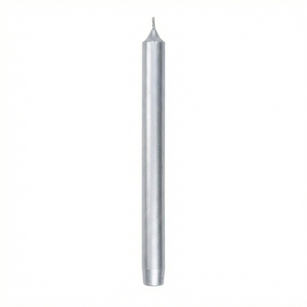 Silver Taper Candle (25cm) 銀色長杆蠟燭