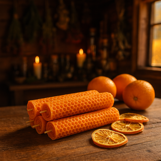 Sweet Orange Beeswax rolled candle 甜橙手捲蜂蠟紙蠟燭
