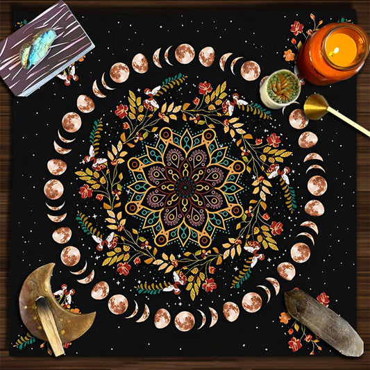 月相萬花曼陀羅 魔法祭壇桌布／塔羅桌布