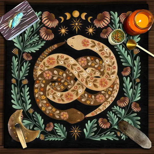 陰陽雙蛇 魔法祭壇桌布／塔羅桌布