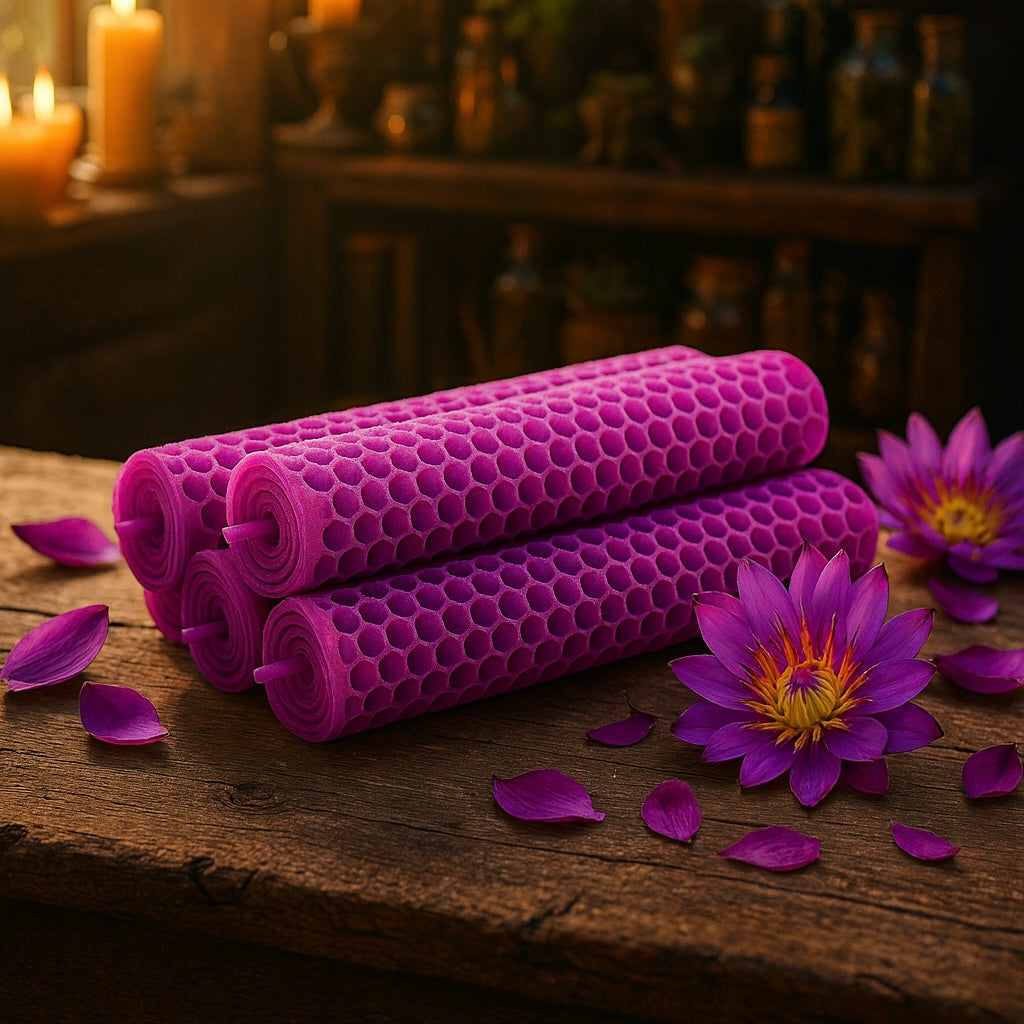 Water Lily Beeswax rolled candle 睡蓮花手捲蜂蠟紙蠟燭
