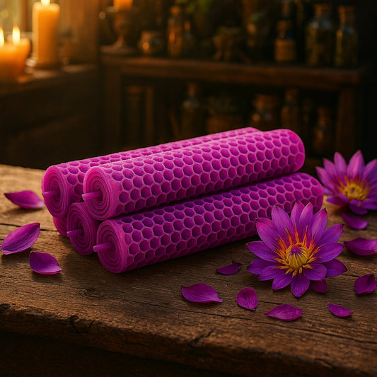 Water Lily Beeswax rolled candle 睡蓮花手捲蜂蠟紙蠟燭