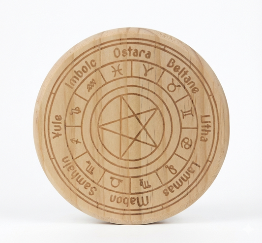 Wheel of the Year & Zodiac Altar Tile 威卡年輪與黃道十二宮祭壇墊